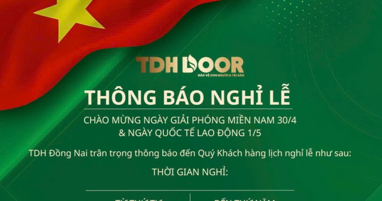 THÔNG BÁO NGHỈ LỄ 30/4 & 1/5