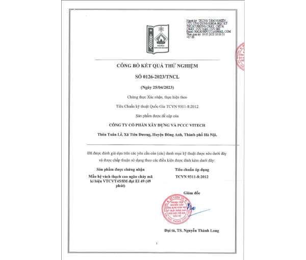 Vách Thạch Cao Chống Cháy EI