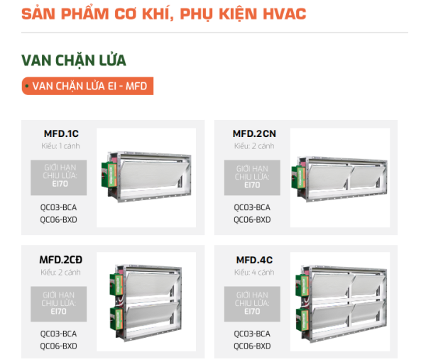 Van Chặn Lửa MFD EI60